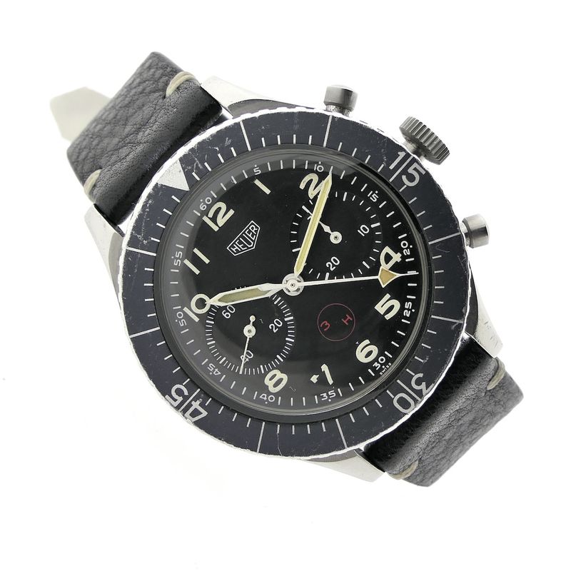 Image 14 of Heuer Bundeswehr Fly-back 1550SG; Vintage chronograph men's watch