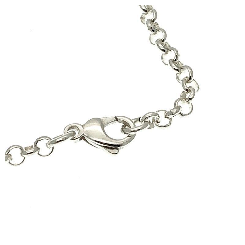 Image 3 of Silver jasseron necklace with two tassels | 45 cm