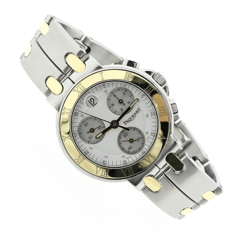 Image 5 of Pequignet Moorea; Gold/steel men's watch with chronograph