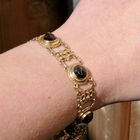 Image 6 of Antique gold boat bracelet with garnet