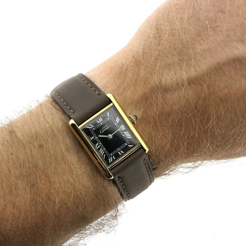 Image 7 of Cartier Tank Vermeil 'Large'; Vintage mechanical watch