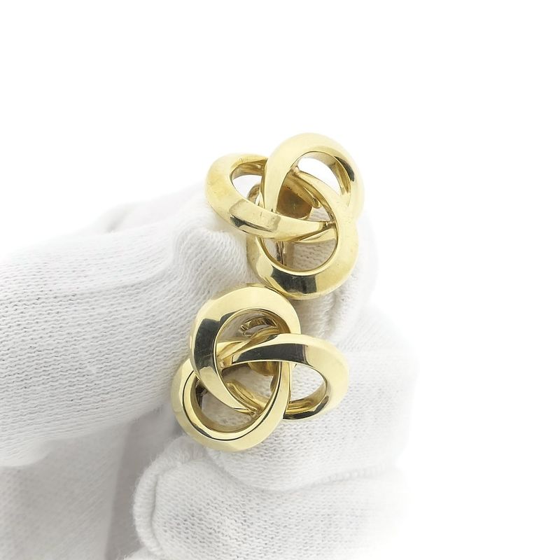 Image 10 of Vintage two-tone gold clip-on earrings as a knot