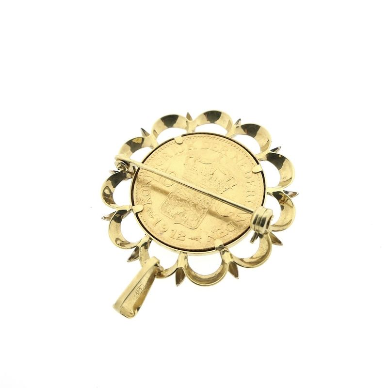 Image 4 of Gold pendant/brooch of 10 guilder coin Queen Wilhelmina 1912