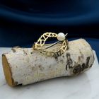 Image 2 of Vintage two-tone gold brooch with pearl