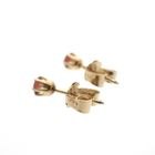 Image 5 of Gold stud earrings with red/rose stone