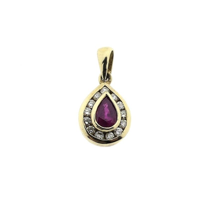 Image 1 of 9 carat pendant with ruby and diamond.