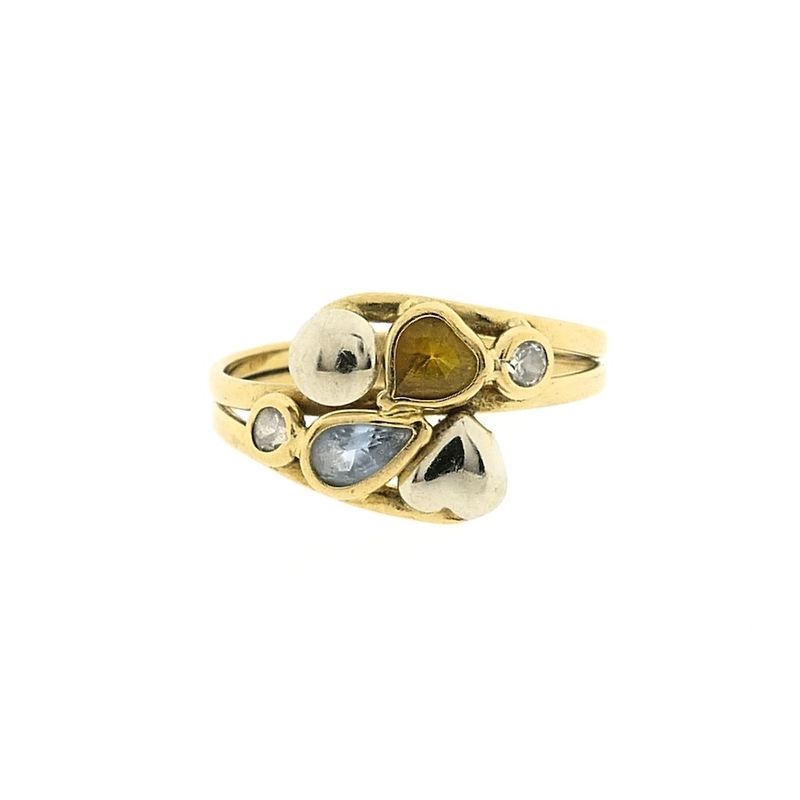 Image 3 of Gold ring with a mix of gemstones