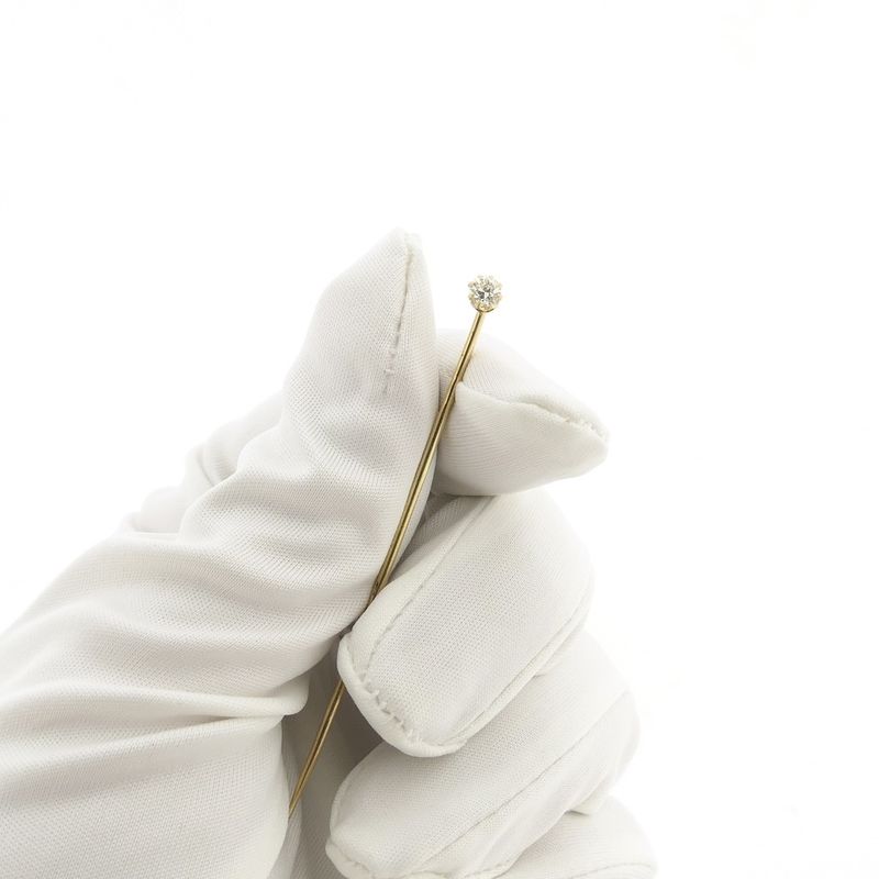 Image 1 of Gold lapel pin, tie pin with diamond | 0.14 ct