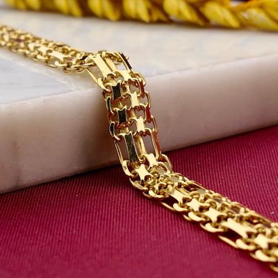 Afbeelding 2 van Gouden fantasie schakelarmband 