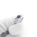 Image 10 of White gold ring with sapphire and diamond; 0.05 ct.