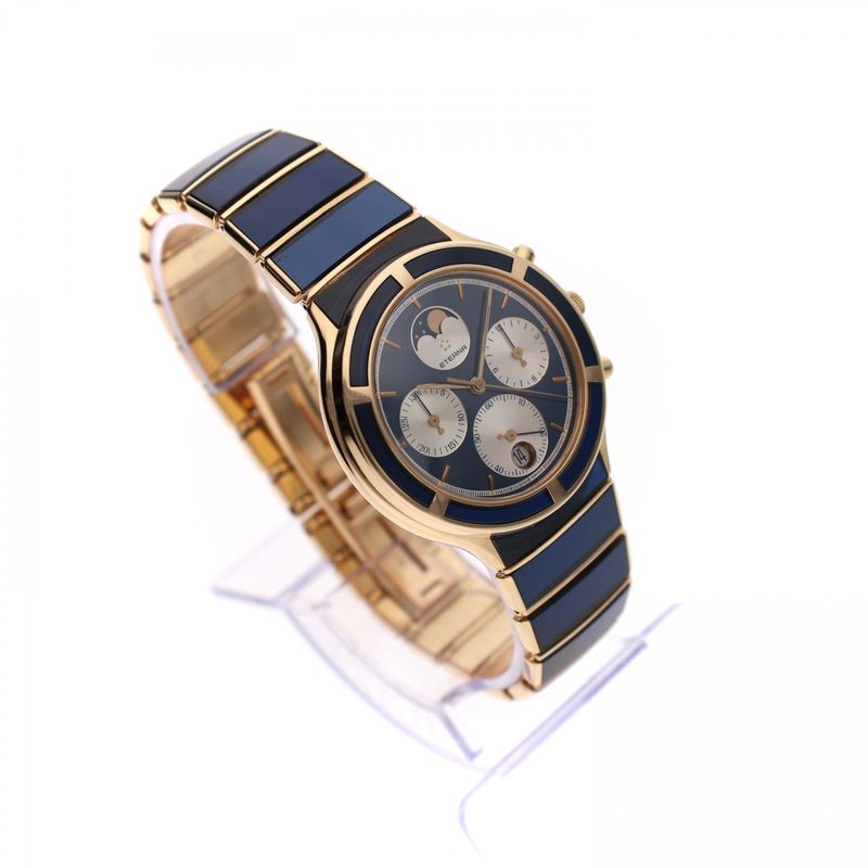 Afbeelding 4 van Eterna Airforce Galaxis Moonphase 850.4386.68; Vintage 18k. Gouden Heren Horloge