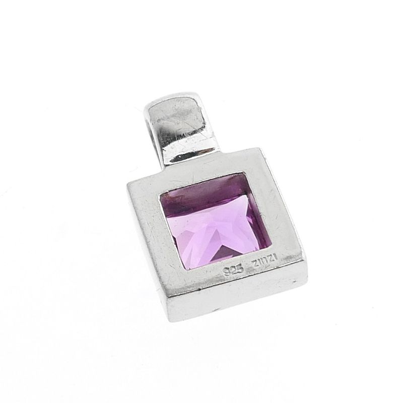 Image 4 of Silver pendant with pink tourmaline; Zinzi