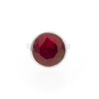 Image 3 of Silver ring with synthetic ruby.
