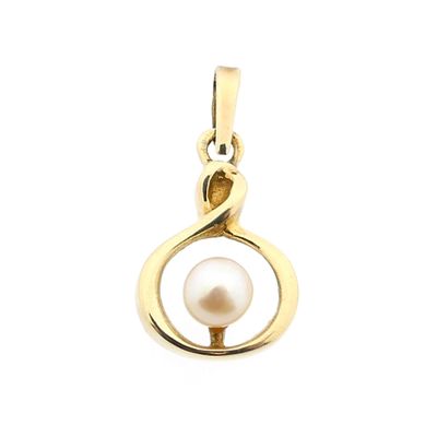 Image 1 of 8 Karat Pendant with a Pearl