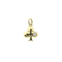 Golden Clover Leaf Pendant with Zirconia