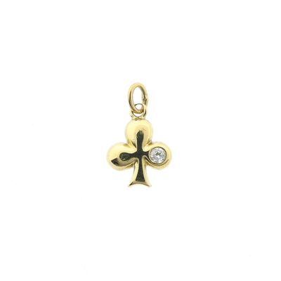 Image 1 of Golden Clover Leaf Pendant with Zirconia
