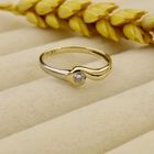 Afbeelding 2 van Bicolor gouden ring met diamant; 0,10 ct.