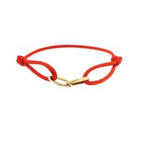 Forever Knots® Handmade Red Satin Bracelet with Gold Link