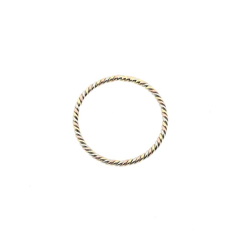 Image 3 of Tricolor gold twisted sliding ring