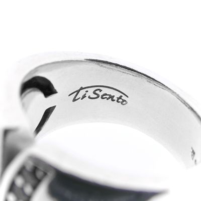 Image 2 of Silver robust ring with zirconia; TiSento