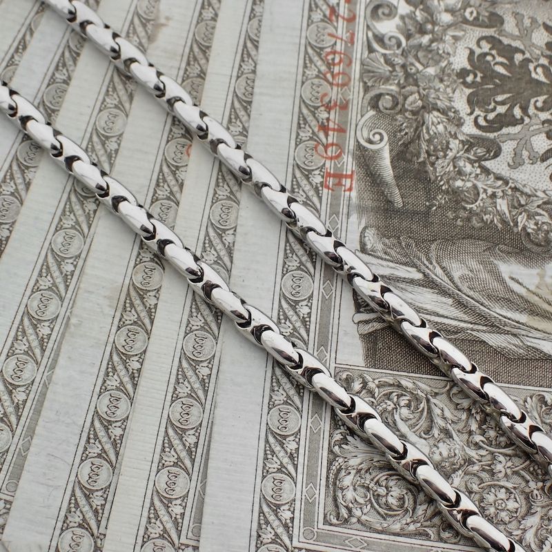 Image 2 of 18K white gold fantasy link chain | 43.5 cm | Chimento