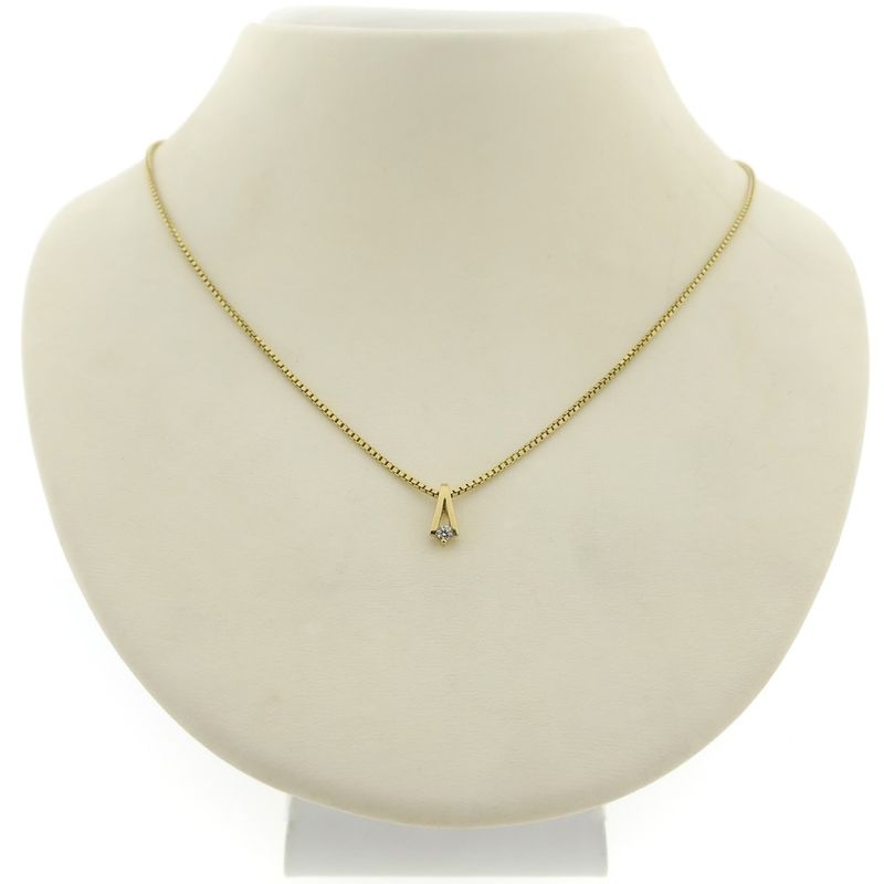 Image 6 of Gold minimalist pendant with zirconia