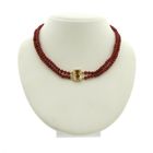 Image 1 of Blood coral bead necklace with gold clasp; Antique | 37 cm