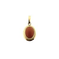 Antique gold pendant with blood coral