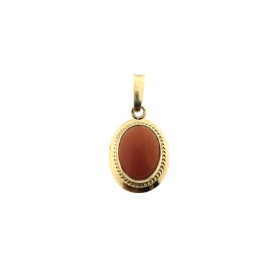 Image 1 of Antique gold pendant with blood coral