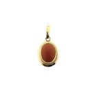 Image 1 of Antique gold pendant with blood coral