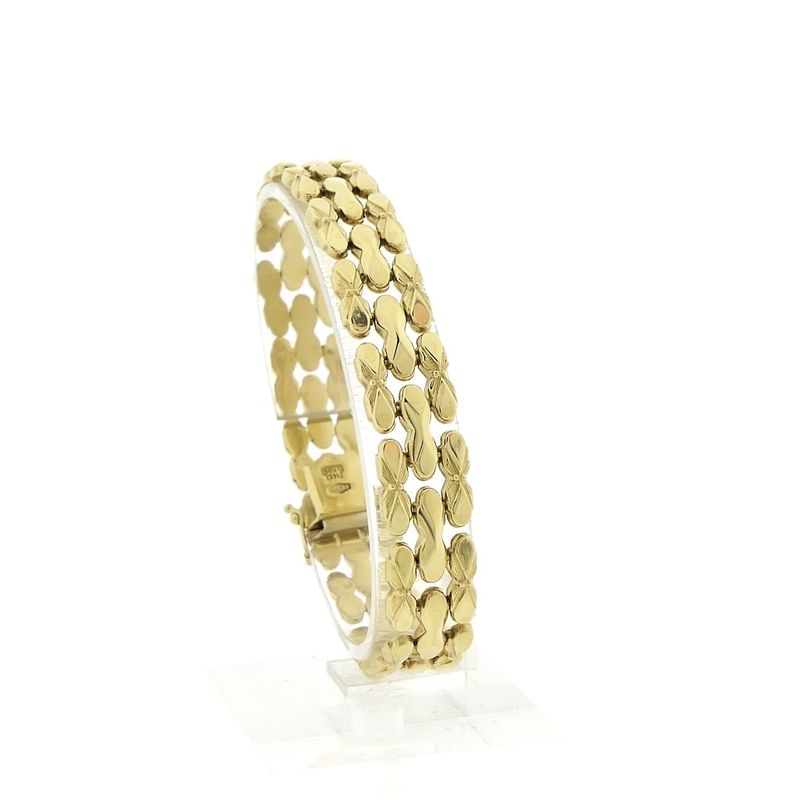 Image 1 of Gold Bismarck link bracelet; 19.5 cm