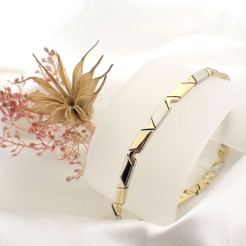 Image 2 of Two-tone gold fantasy link bracelet | 19.5 cm