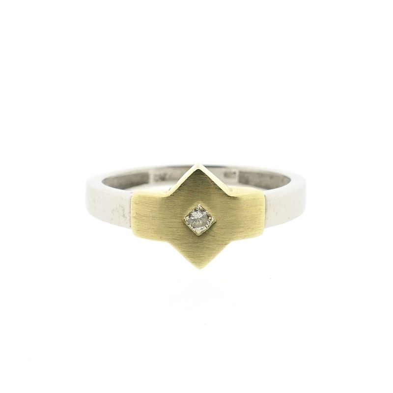 Image 3 of Two-tone gold ring with diamond