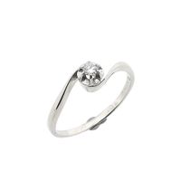 White Gold Solitaire Ring with Diamond | 0.10 ct.