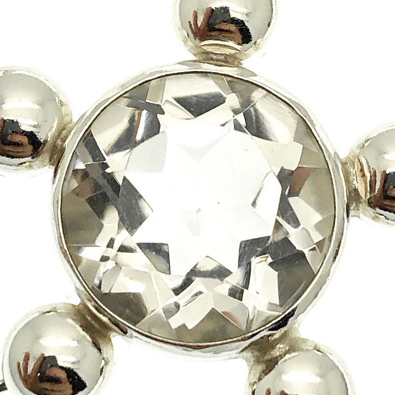 Image 2 of Silver flower pendant with zirconia