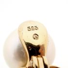 Image 9 of Gold long brooch with pearl and diamonds; 0.055 ct.