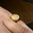 Image 8 of Gold pinky ring with coin | John F. Kennedy