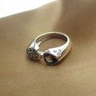 Image 2 of Silver ring with a cluster of gemstones