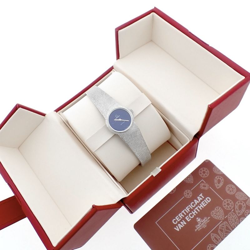 Image 4 of Omega Deville; 18k white gold women's watch with lapis lazuli dial