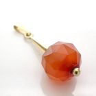 Image 2 of Vintage gold ball pendant with carnelian