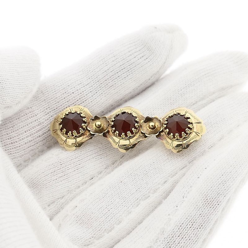 Afbeelding 8 van Vintage gouden broche met carneool