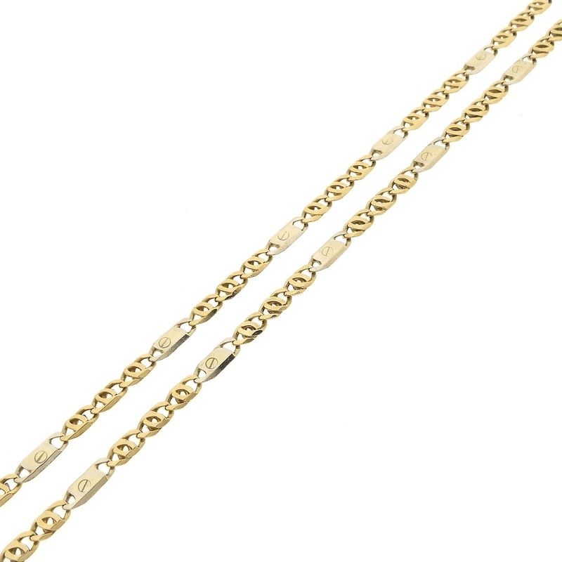 Image 8 of Two-tone gold fantasy link necklace; Men's | 64.5 cm