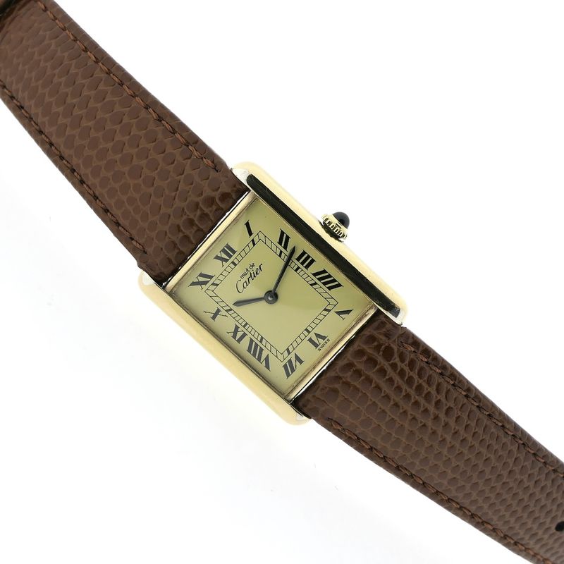 Image 5 of Cartier Tank Vermeil 'Large'; Vintage mechanical watch