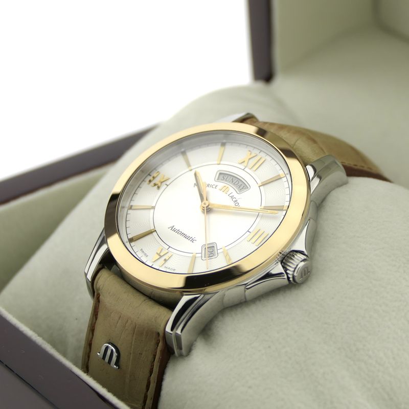 Image 17 of Maurice Lacroix Pontos Day-Date PT6058; Automatic 18k gold/steel men's watch