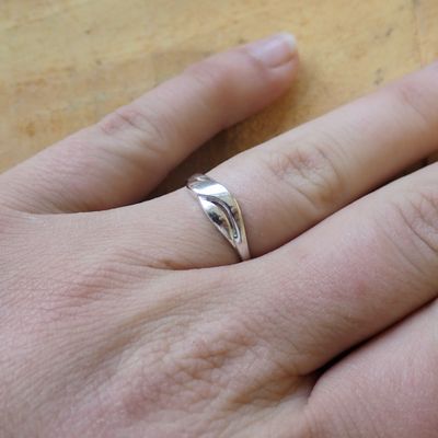 Image 2 of Silver women's ring with a domed design