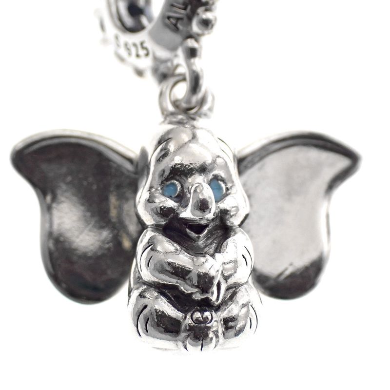 Image 2 of Pandora charm; Silver; Disney, Hanging Dumbo