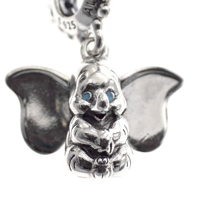 Pandora charm; Silver; Disney, Hanging Dumbo Image 2 of Pandora charm; Silver; Disney, Hanging Dumbo
