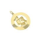 Image 7 of Fabiola gold zodiac sign pendant; Aquarius
