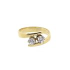 Image 3 of Toi et moi ring with rose cut diamond; 14 karat; size 20