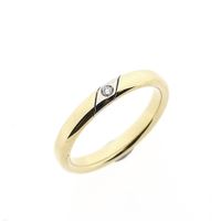 Bicolor Gold Wedding Ring with Diamond; 0.02 ct.